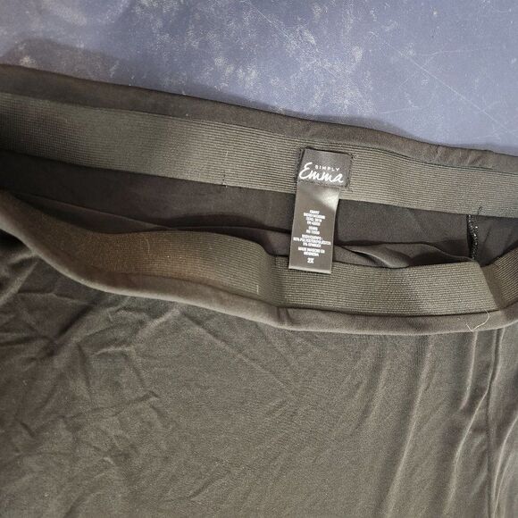 Simply Emma Black Stretch Waist Slip On Skirt Size 2X - Picture 8 of 12